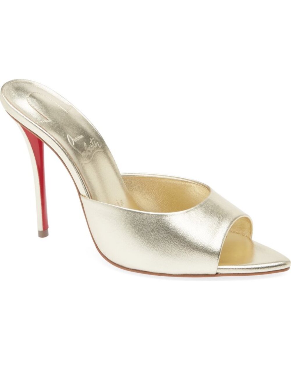 Christian Louboutin Miss Z Pointed Toe gold Metallic Sandals heels size 36